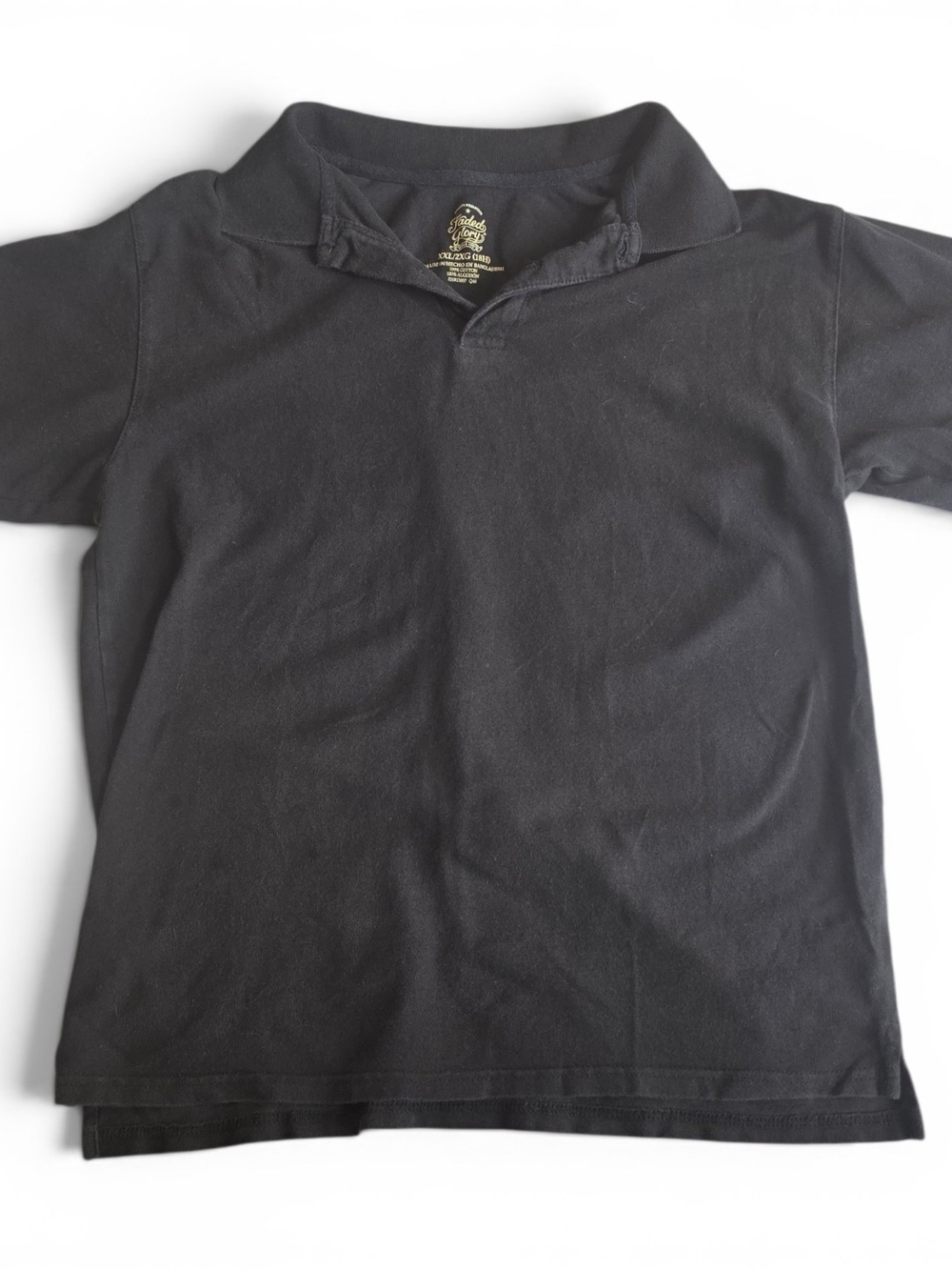Faded Glory Black Kids Polo Shirt 2XG 18H